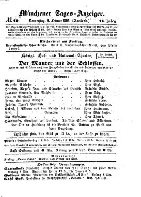 Münchener Tages-Anzeiger Donnerstag 9. Februar 1865