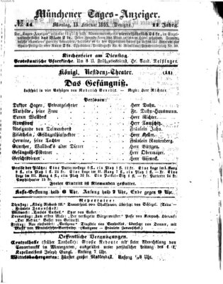 Münchener Tages-Anzeiger Montag 13. Februar 1865