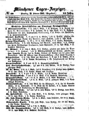 Münchener Tages-Anzeiger Samstag 18. Februar 1865