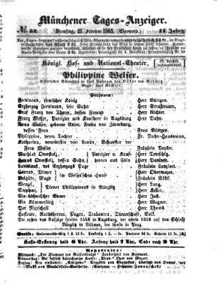 Münchener Tages-Anzeiger Dienstag 21. Februar 1865