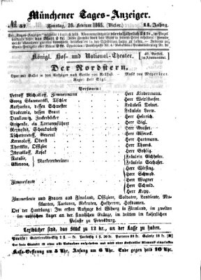 Münchener Tages-Anzeiger Sonntag 26. Februar 1865