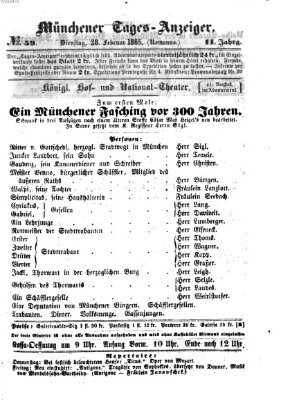 Münchener Tages-Anzeiger Dienstag 28. Februar 1865