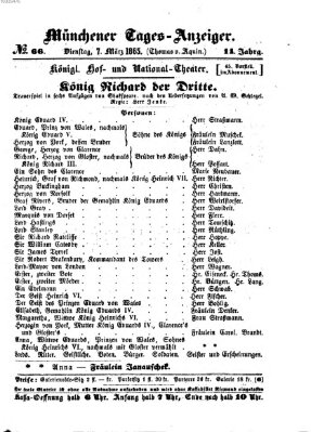 Münchener Tages-Anzeiger Dienstag 7. März 1865