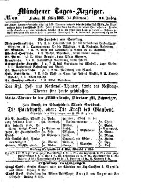 Münchener Tages-Anzeiger Freitag 10. März 1865