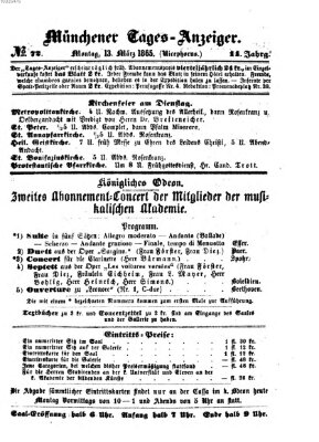 Münchener Tages-Anzeiger Montag 13. März 1865