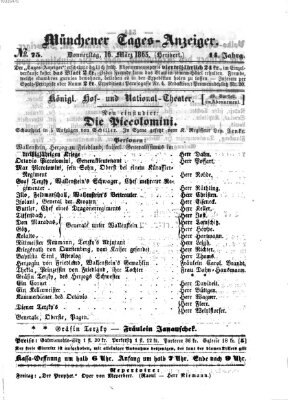 Münchener Tages-Anzeiger Donnerstag 16. März 1865