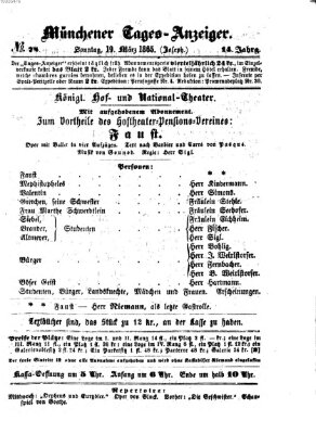 Münchener Tages-Anzeiger Sonntag 19. März 1865