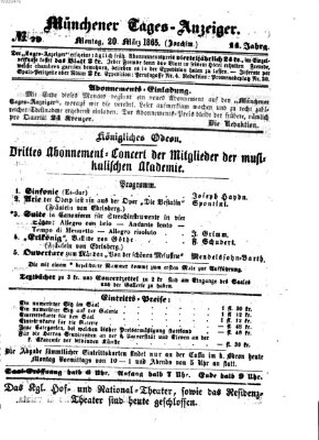 Münchener Tages-Anzeiger Montag 20. März 1865