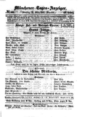 Münchener Tages-Anzeiger Dienstag 21. März 1865