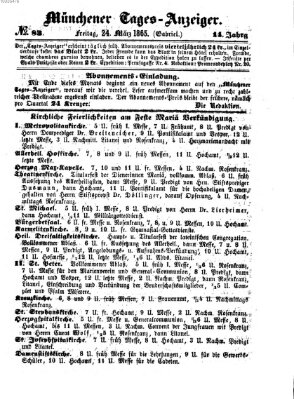 Münchener Tages-Anzeiger Freitag 24. März 1865