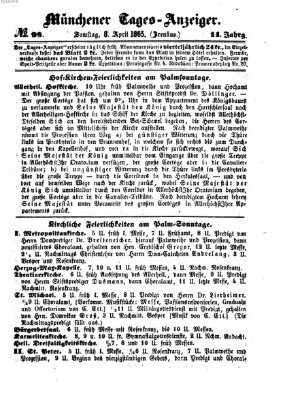 Münchener Tages-Anzeiger Samstag 8. April 1865