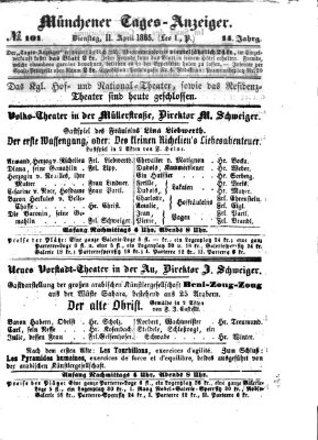 Münchener Tages-Anzeiger Dienstag 11. April 1865