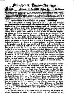 Münchener Tages-Anzeiger Mittwoch 12. April 1865