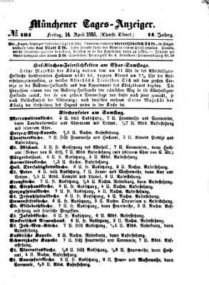 Münchener Tages-Anzeiger Freitag 14. April 1865