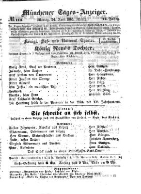 Münchener Tages-Anzeiger Montag 24. April 1865