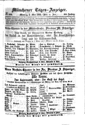 Münchener Tages-Anzeiger Montag 1. Mai 1865