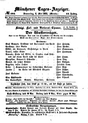 Münchener Tages-Anzeiger Donnerstag 4. Mai 1865