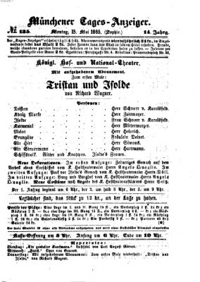 Münchener Tages-Anzeiger Montag 15. Mai 1865