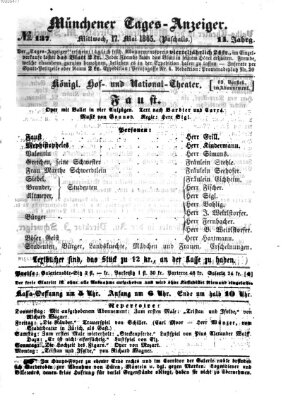 Münchener Tages-Anzeiger Mittwoch 17. Mai 1865