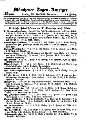 Münchener Tages-Anzeiger Samstag 20. Mai 1865