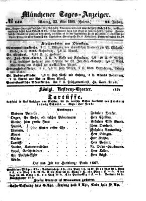 Münchener Tages-Anzeiger Montag 22. Mai 1865