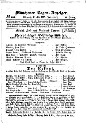 Münchener Tages-Anzeiger Mittwoch 31. Mai 1865