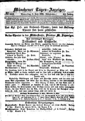 Münchener Tages-Anzeiger Donnerstag 1. Juni 1865