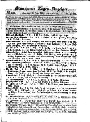 Münchener Tages-Anzeiger Samstag 10. Juni 1865