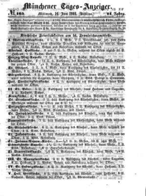 Münchener Tages-Anzeiger Mittwoch 14. Juni 1865