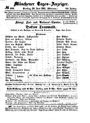 Münchener Tages-Anzeiger Dienstag 20. Juni 1865