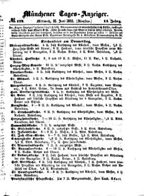 Münchener Tages-Anzeiger Mittwoch 21. Juni 1865