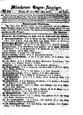 Münchener Tages-Anzeiger Freitag 23. Juni 1865