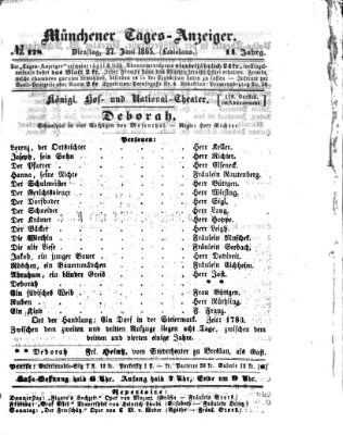 Münchener Tages-Anzeiger Dienstag 27. Juni 1865