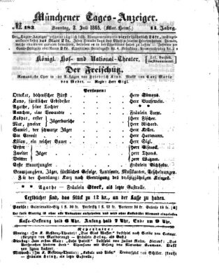 Münchener Tages-Anzeiger Sonntag 2. Juli 1865