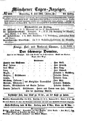 Münchener Tages-Anzeiger Donnerstag 6. Juli 1865