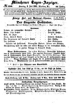 Münchener Tages-Anzeiger Sonntag 9. Juli 1865