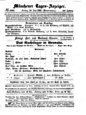 Münchener Tages-Anzeiger Freitag 14. Juli 1865