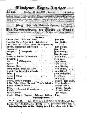 Münchener Tages-Anzeiger Dienstag 18. Juli 1865