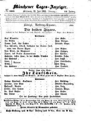 Münchener Tages-Anzeiger Mittwoch 19. Juli 1865