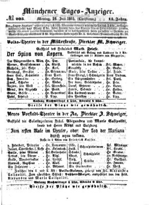 Münchener Tages-Anzeiger Montag 24. Juli 1865