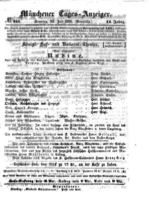 Münchener Tages-Anzeiger Sonntag 30. Juli 1865