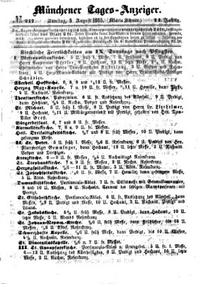 Münchener Tages-Anzeiger Samstag 5. August 1865