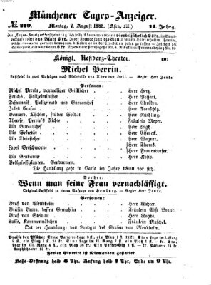 Münchener Tages-Anzeiger Montag 7. August 1865