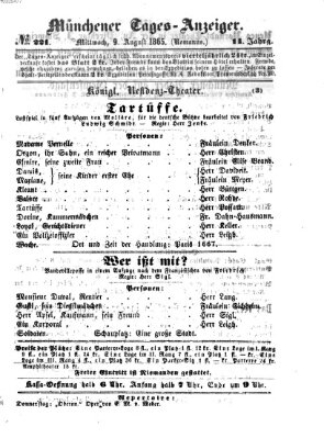 Münchener Tages-Anzeiger Mittwoch 9. August 1865