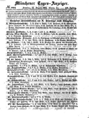 Münchener Tages-Anzeiger Samstag 12. August 1865