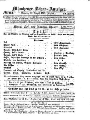 Münchener Tages-Anzeiger Sonntag 13. August 1865