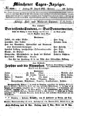 Münchener Tages-Anzeiger Freitag 18. August 1865