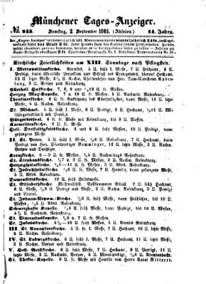 Münchener Tages-Anzeiger Samstag 2. September 1865