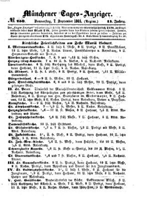 Münchener Tages-Anzeiger Donnerstag 7. September 1865