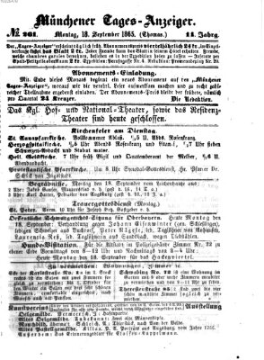 Münchener Tages-Anzeiger Montag 18. September 1865